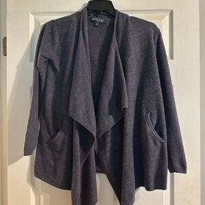 Barefoot Dreams CozyChic Lite Gray Cardigan Sweater‎ Open Front S/M Women's